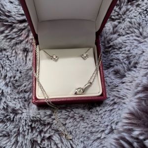Matching Diamond Necklace & Earring Set